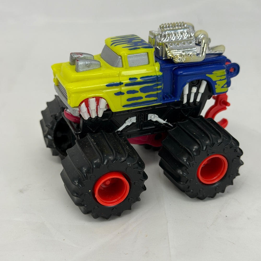 Vintage 1992 Matchbox Monster Truck Yellow Blue Chomping Monster Head Toy Car